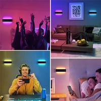 Lightess Smart RGB LED fali lámpa beltérre, dimmelhető fekete, távirányító app, 213 mód, 16 millió szín, zene hangszinkron 7