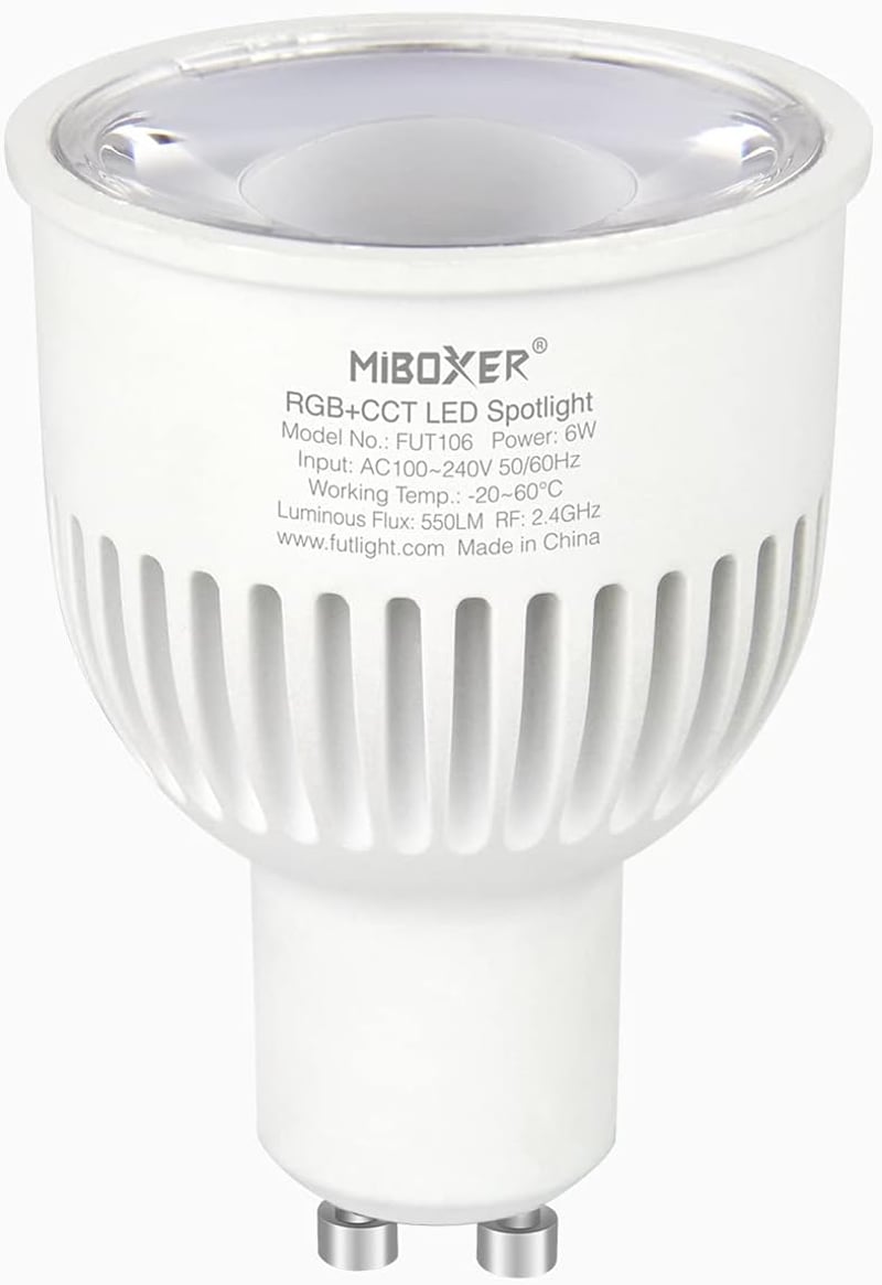 lighteu 6W GU10 RGB+CCT LED izzó WiFi távirányítóval, színváltó és hőmérséklet szabályozható