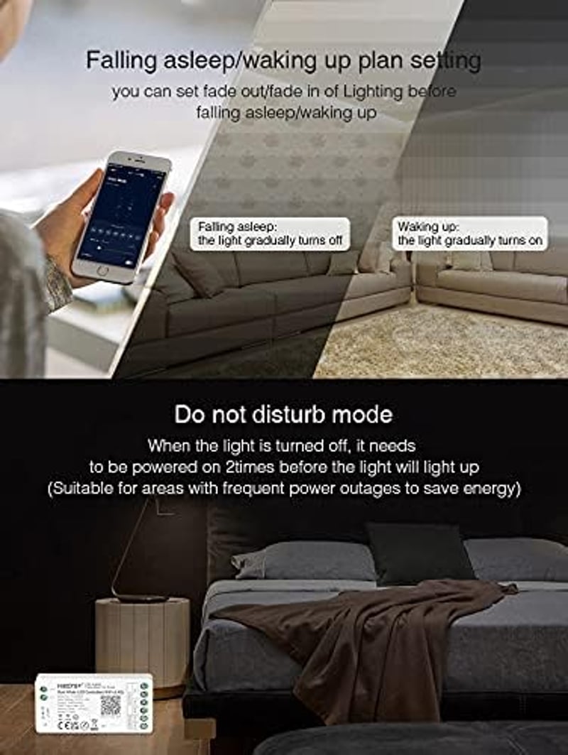 lighteu Miboxer Dual White WiFi LED szalag vezérlő Alexa Google Home hangvezérlés