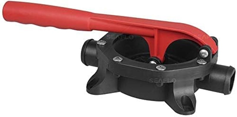 LIGHTEU Seaflo 720 GPH Kézi Membrán Fenékvíz Szivattyú Hajókhoz - Gumírozott Fogantyú, 12V, 45 L/perc, Polipropilén Anyag, Tartalék Vízmente