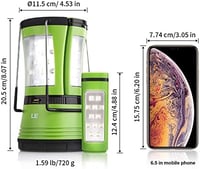 Lighting EVER 600 lumen LED kempinglámpa 2 levehető zseblámpával, USB és elemes, sátor és kültéri keresőlámpa áramszünethez 8