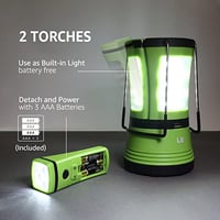 Lighting EVER 600 lumen LED kempinglámpa 2 levehető zseblámpával, USB és elemes, sátor és kültéri keresőlámpa áramszünethez 2
