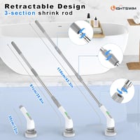 Lightswim 7 az 1-ben elektromos kefe 420 RPM, 2 sebességgel, hosszabbítókarral 3