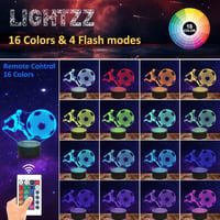 Lightzz Focilabda 3D LED Asztali Lámpa Távirányítóval 16 Szín Éjszakai Fény Fiúknak 2