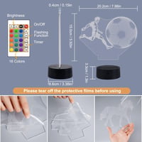 Lightzz Focilabda 3D LED Asztali Lámpa Távirányítóval 16 Szín Éjszakai Fény Fiúknak 7