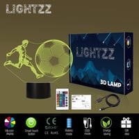 Lightzz Focilabda 3D LED Asztali Lámpa Távirányítóval 16 Szín Éjszakai Fény Fiúknak 6