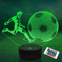 Lightzz Focilabda 3D LED Asztali Lámpa Távirányítóval 16 Szín Éjszakai Fény Fiúknak 1