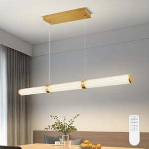 LIGJOY moderni linearni luster, zlatna viseća svjetiljka – 37 inča, zlatna