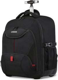 LIGSAN 17 hüvelykes laptop hátizsák kerekekkel utazáshoz fekete 1
