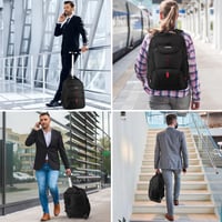 LIGSAN 17 hüvelykes laptop hátizsák kerekekkel utazáshoz fekete 6