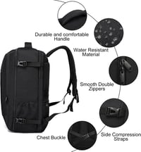 LIGSAN 55x40x20 cm Utazási Hátizsák Repülőgépes Kézipoggyász 44L Laptop Táska - Lufthansa 55x40x20cm-44L, Black 5