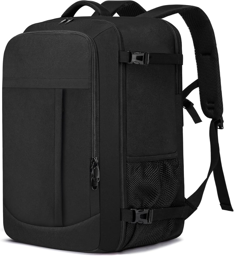 LIGSAN 55x40x20 cm Utazási Hátizsák Repülőgépes Kézipoggyász 44L Laptop Táska - Lufthansa 55x40x20cm-44L, Black