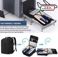 LIGSAN 55x40x20 cm Utazási Hátizsák Repülőgépes Kézipoggyász 44L Laptop Táska - Lufthansa 55x40x20cm-44L, Black 8