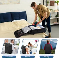 LIGSAN 55x40x20 cm Utazási Hátizsák Repülőgépes Kézipoggyász 44L Laptop Táska - Lufthansa 55x40x20cm-44L, Black 7