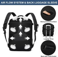 LIGSAN 55x40x20 cm Utazási Hátizsák Repülőgépes Kézipoggyász 44L Laptop Táska - Lufthansa 55x40x20cm-44L, Black 6