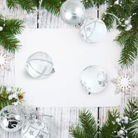 LIHAO 24 db Ezüst Műanyag Karácsonyfadísz Gömb 6 cm - Karácsonyfa Dekoráció Gömbök Ünnepi Díszítés 4