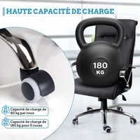 LIHAO 5 db kemény padlós irodai szék forgó kerekek 11 mm, 10 mm / 50 mm kerékszett fekete-fehér 4
