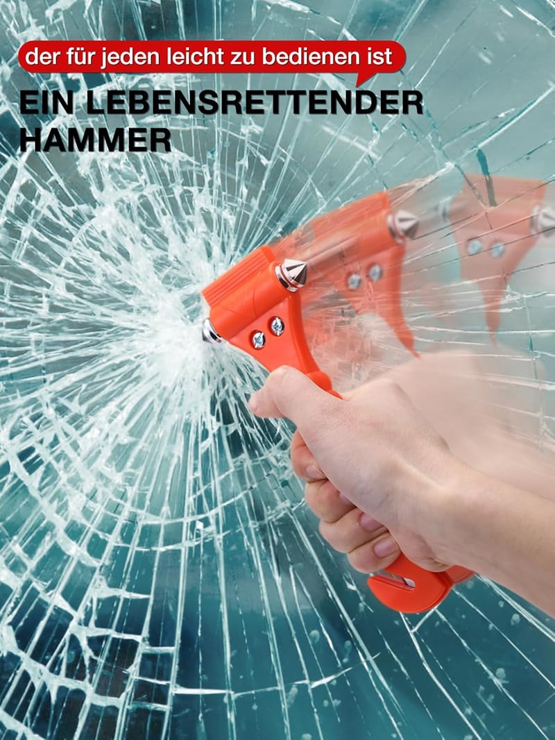 LIHAO Autós Biztonsági Kalapács Készlet 4 db - Vészhelyzeti Ablaktörő és Biztonsági Öv Vágó Eszköz Autómentéshez