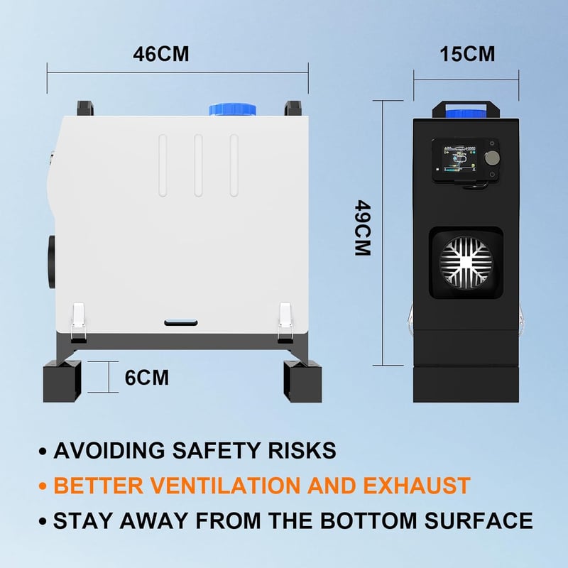 Likaci 5-8KW Diesel Fűtés 12V/24V Bluetooth Távirányítóval és LCD Kijelzővel