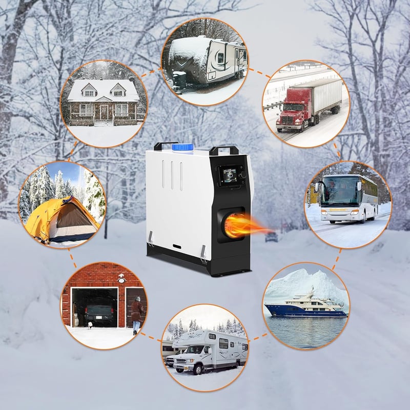Likaci 5-8KW Diesel Fűtés 12V/24V Bluetooth Távirányítóval és LCD Kijelzővel