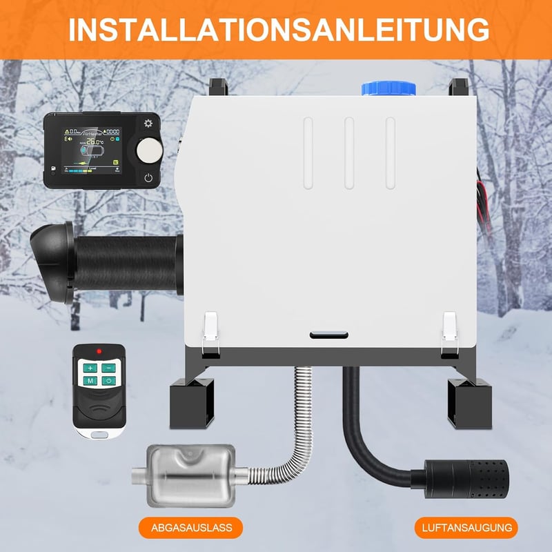 Likaci 5-8KW Diesel Fűtés 12V/24V Bluetooth Távirányítóval és LCD Kijelzővel