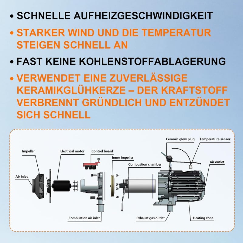 Likaci 5-8KW Diesel Fűtés 12V/24V Bluetooth Távirányítóval és LCD Kijelzővel