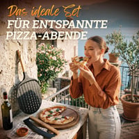 Set Pizzaiolo LIKAYA - Accesorii Profesionale pentru Pizza: Lopată pentru pizza 32x62 cm, Planșetă pentru pizza 35 cm și Cuțit pentru pizza 36 cm - Din lemn de salcâm certificat FSC 3