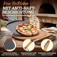 Set Pizzaiolo LIKAYA - Accesorii Profesionale pentru Pizza: Lopată pentru pizza 32x62 cm, Planșetă pentru pizza 35 cm și Cuțit pentru pizza 36 cm - Din lemn de salcâm certificat FSC 5