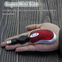 LIKE SHOW Mini Egér Behúzható USB Kábellel, 1600 DPI Vezetékes Számítógép Egér Utazáshoz 5