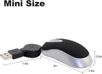 LIKE SHOW Mini Egér Vezetékes Visszahúzható USB Kábellel 1600 DPI Gamer Egerek PC Laptop Asztali Hordozható Utazáshoz Fekete 5