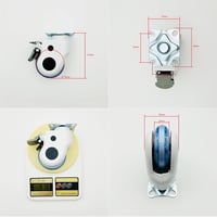 Roată pivotantă pentru mobilier LIKERAINY cu frână, montare pe placă, diametru roată 75 mm, roți pentru dulap și masă 6