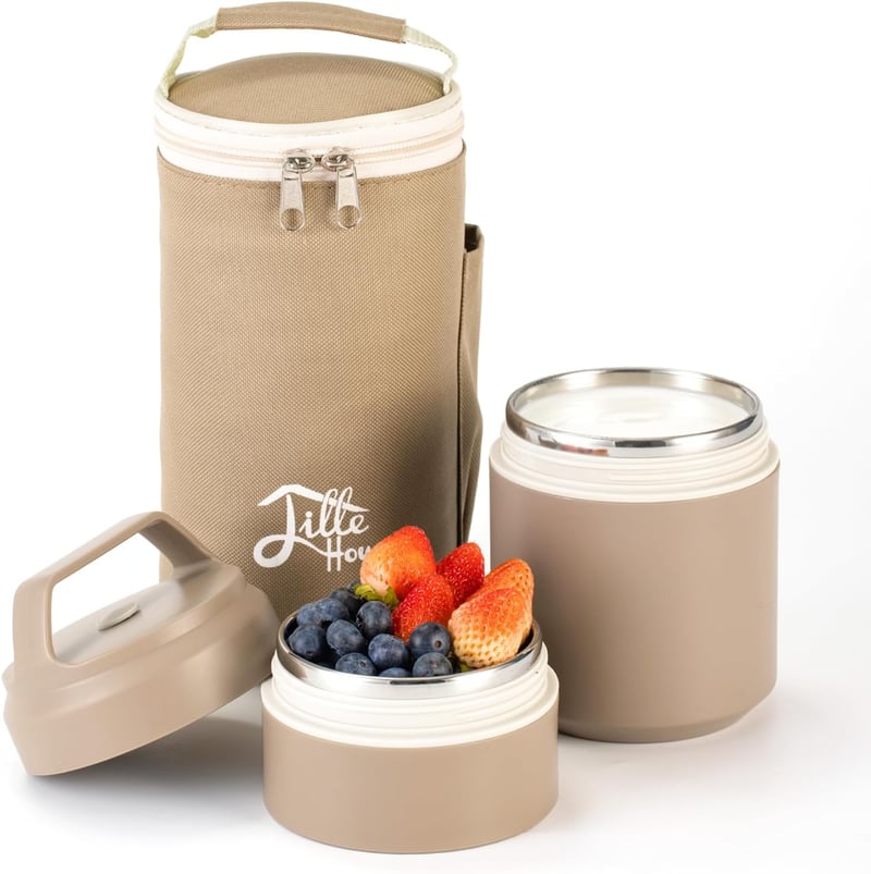 Lille Home 600ml Rozsdamentes Ételhordó Bento Box 2 Szintes Hőtartó Uzsonnás Tároló
