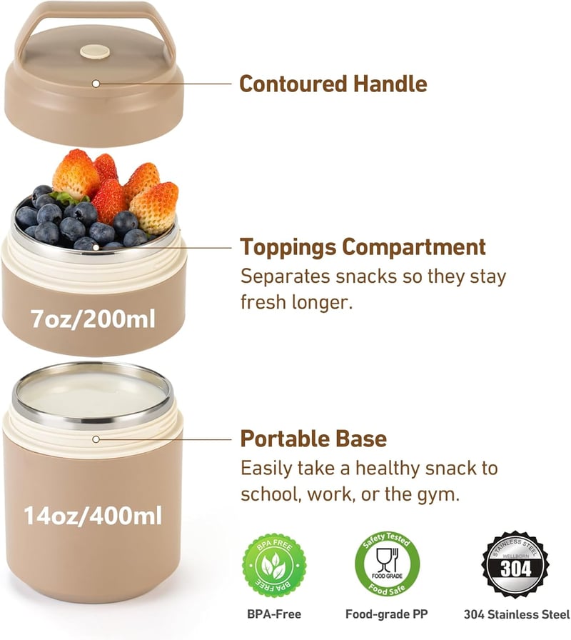 Lille Home 600ml Rozsdamentes Ételhordó Bento Box 2 Szintes Hőtartó Uzsonnás Tároló
