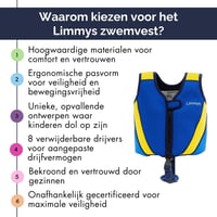 Limmys gyerek úszódzseki állítható úszósegítő 8 levehető panellel CE tanúsított 4