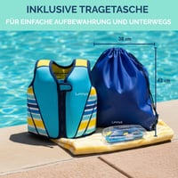 Detská neoprénová plávacia vesta Limmys – nastaviteľný vztlak, bezpečné zapínanie, ocenená plavecká pomôcka 8