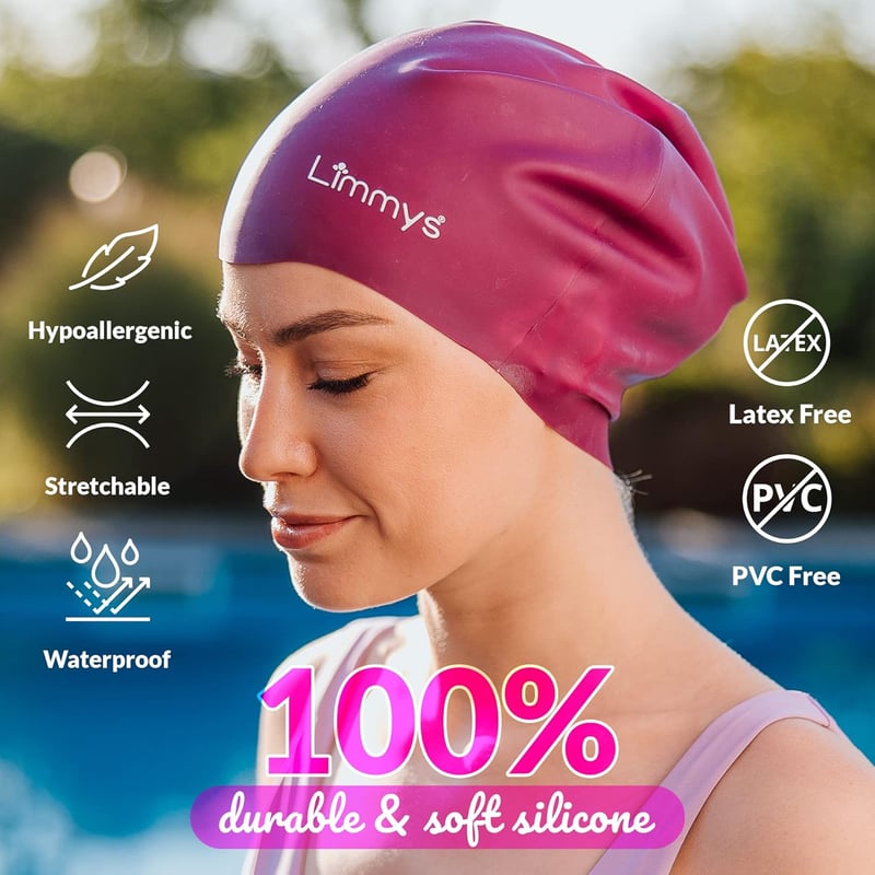 Limmys prémium szilikon úszósapka unisex - kényelmes, klórálló fürdőhaube felnőtteknek