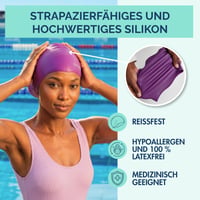 Cască de înot Limmy’s pentru păr lung, pentru femei și bărbați – extra spațioasă, material elastic 3
