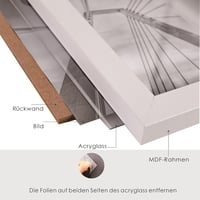 lincoolart 50x70 cm Képkeret Szett 3 db Fehér MDF Fa Poszter Keret Akril Üveggel 5