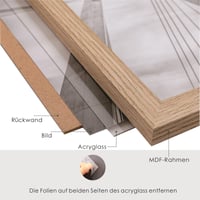Sada nástenných rámov na obrazy lincoolart, 3 ks, 40x60 cm, drevené MDF rámy vo vzhľade orecha s nerozbitným akrylovým sklom, na plagáty, fotografie a dekoráciu na stenu 5