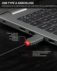 LINDY 36721 USB 2.0 kábel typu A – Mini-B, Anthra Line, antracitová, 0,5 m 5