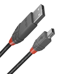 LINDY 36721 USB 2.0 kábel typu A – Mini-B, Anthra Line, antracitová, 0,5 m 1