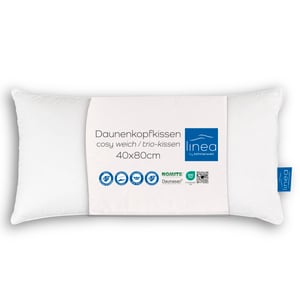 linea Cosy jastuk od paperja s 3 komore, mekani, 40 x 80 cm, za alergičare, periv na 60 °C, proizvedeno u Njemačkoj