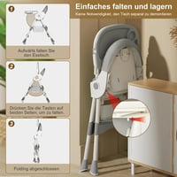 Lineluck 4 az 1-ben Multifunkciós Etetőszék - Pihenőszék és Hintaszék Funkcióval, Összecsukható, Állítható Magasságú Babaszék 6 Hónapostól 6 5