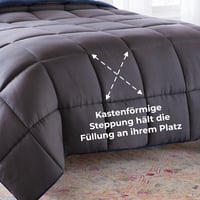 Celoročná mikrovláknová prikrývka Linenspa – Prešívaná prikrývka na celoročné použitie – Ultra mäkká – 135x200 cm – Námornícka modrá/Tmavosivá 2