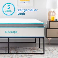 Kovový rám postele Linenspa 90x190 cm, s oceľovým roštom, 30 cm úložný priestor, rýchla montáž, čierna, jednolôžková 6