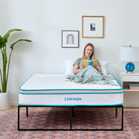 Kovový rám postele Linenspa 90x190 cm, s oceľovým roštom, 30 cm úložný priestor, rýchla montáž, čierna, jednolôžková 7