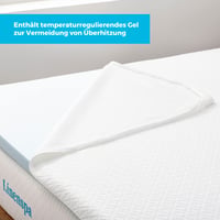 Matracový topper Linenspa 120x190 cm, výška 5 cm – gélová pamäťová pena, chránič matraca s prateľným poťahom na zips, biely 3