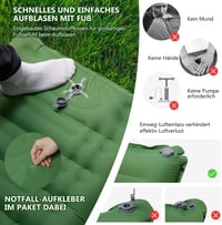 Lineware önfelfújó kemping matrac 12 cm vastag, vízálló - zöld - 195x65 cm 3