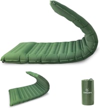 Lineware önfelfújó kemping matrac 12 cm vastag, vízálló - zöld - 195x65 cm 1