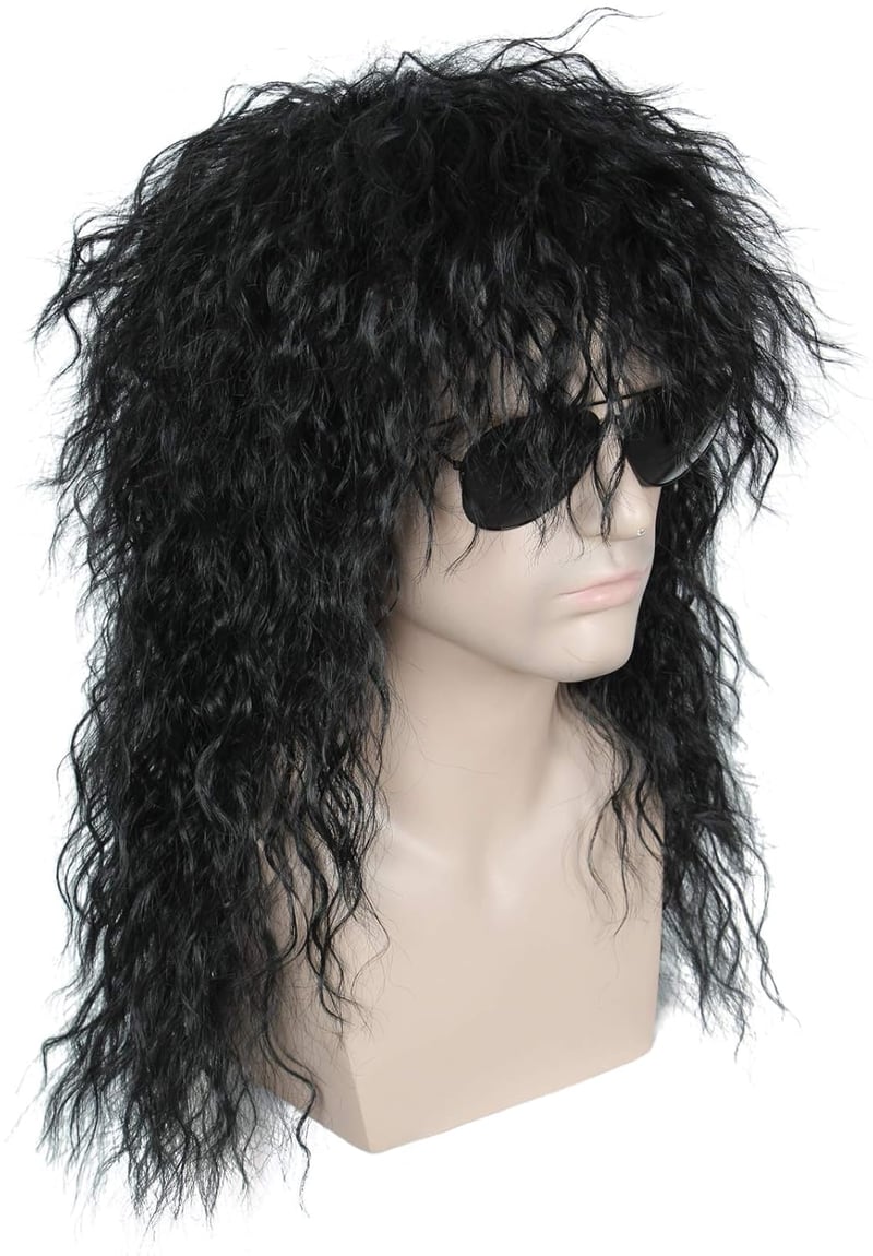 Linfairy hosszú afro paróka uniszex jelmez cosplay disco fekete